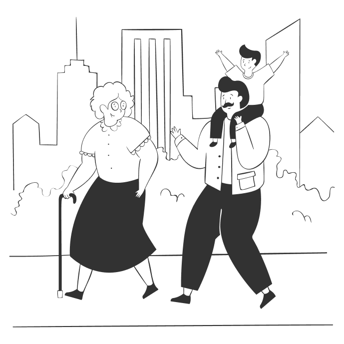 Illustration familles et résidents